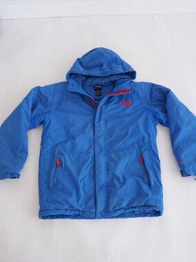 The North Face Blue Red Hooded Insulated Zip Front Puffer Jacket XL (18-20)